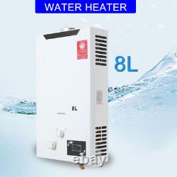 8L Tankless Water Heater Gas Water Heater for RV Camping Cabin Barn Boat