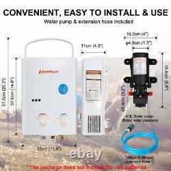 CAMPLUX 10kW 5L Portable Tankless Gas Hot Water Heater with 4.3L Water Pump 12V