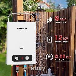 CAMPLUX 6L LPG Hot Water Heater Propane Gas Tankless Instant Boiler Shower Kit