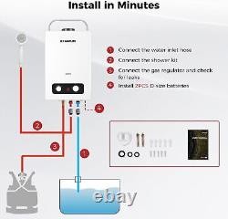 CAMPLUX 6L LPG Hot Water Heater Propane Gas Tankless Instant Boiler Shower Kit