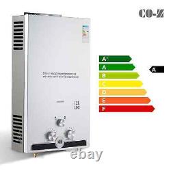 CO-Z 12L Instant Hot Water Heater Gas Boiler Tankless LPG Water Boiler 20.4kw