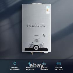 CO-Z 8L 13.6kw Instant Hot Water Heater Gas Boiler Tankless Water Boiler LPG