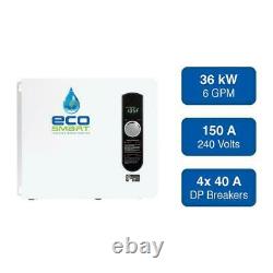 EcoSmart 36KW Electric Tankless Water Heater Self Modulating 6GPM Wall Mountable