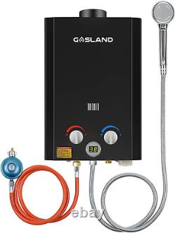GASLAND Outdoor Tankless Gas Water Heater, Campervan Shower BE264 10L, Black