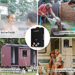 GASLAND Outdoor Tankless Gas Water Heater, Campervan Shower BE264 10L, Black