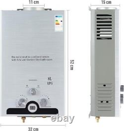 Gas Water Heater, 8L LPG Water Heater with Winter & Summer Modes