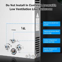 Large 16L LPG Hot Water Heater Propane Gas Tankless Instant Boiler Shower Kit UK