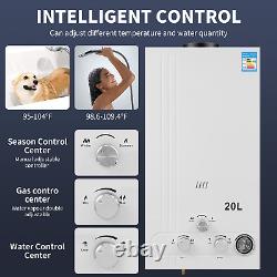 Large LPG Hot Water Heater 20L Propane Gas Tankless Instant Boiler Shower Kit