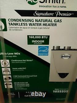 New AO Smith GT15-240-NI Premier Indoor Tankless Natural Gas Water Heater 6.6GPM