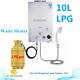 Portable Lpg Propane Gas 10l Hot Water Heater Tankless Instant Boiler Outdoor
