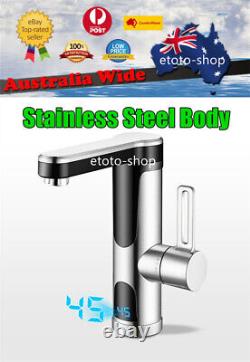 S. Steel Instant Electric Tankless LED Hot Water Heater Tap Bathroom Sink Basin