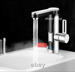 S. Steel Instant Electric Tankless LED Hot Water Heater Tap Bathroom Sink Basin