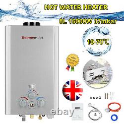 THERMOMATE 8L Tankless Gas Water Heater LPG Propane Instant Boiler For Camping