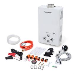 Tankless Hot Water Heater 16KW Gas Boiler LPG Propane 8L Camping Shower Head Kit