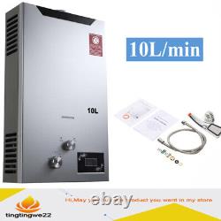 Tankless Instant Hot Water Heater 10L Gas Water Heater with Shower Kit Outdoor