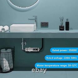 Tankless Mini 3500W Instant Electric Hot Water Heater 220V LED Display Silver