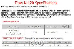 Titan Tankless Water Heaters SCR2 electric models N120, N100, N85, N64 NEW