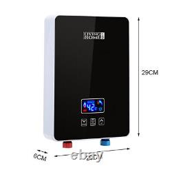UK 6KW Tankless Instant Electric Hot Water Heater Boiler Bathroom Shower Tap LCD