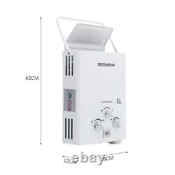 Warmiehomy 5L Instant Heat Gas Water Heater Propane Tankless Boiler & Shower Kit